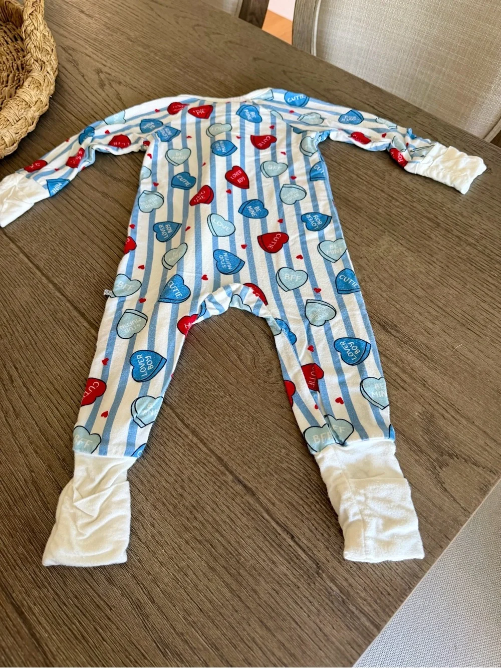 Caden Lane - Valentine’s Day Boys Convertible Zip Romper - 3-6 Months!